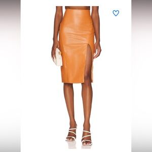 Superdown x Revolve faux leather midi skirt